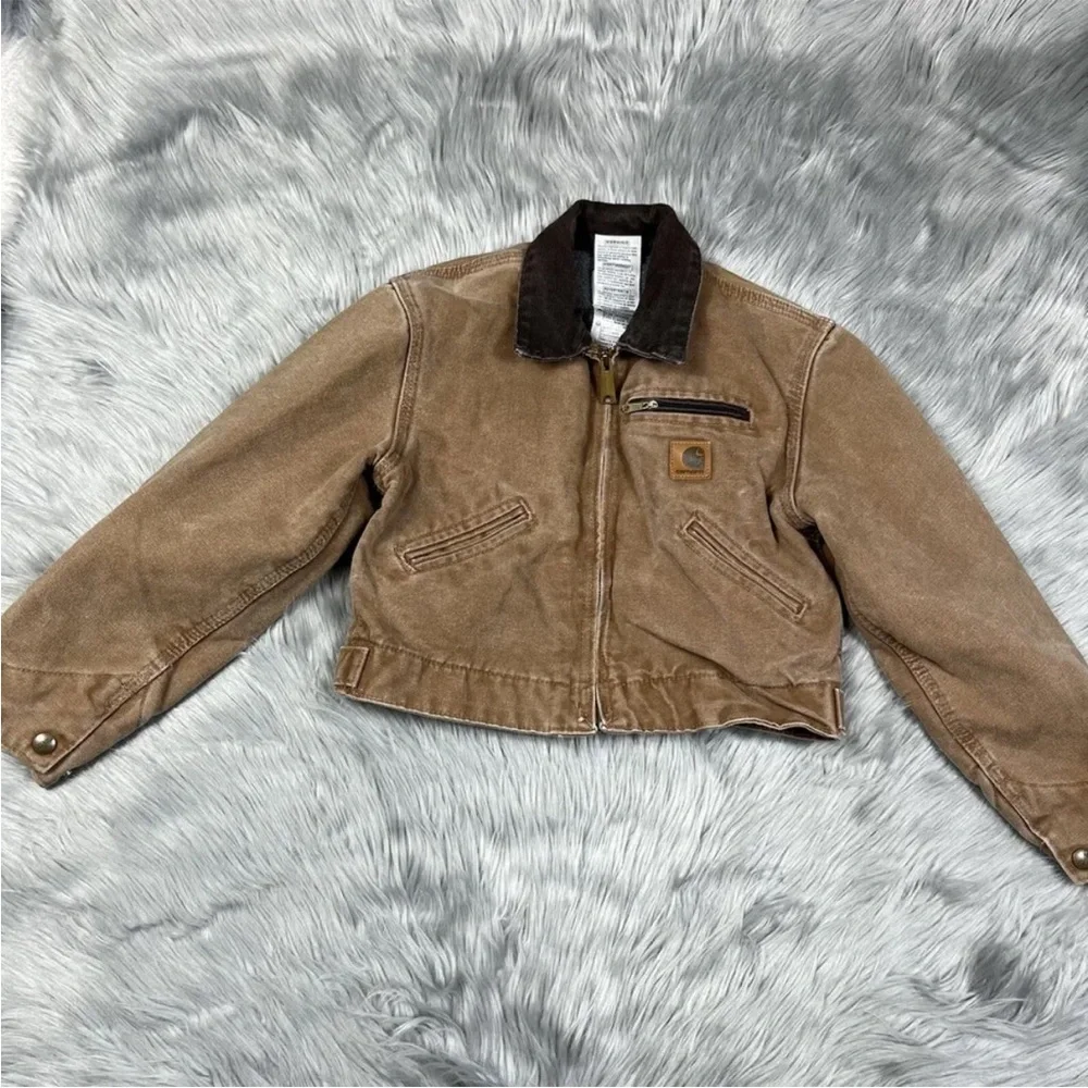 Carhartt Youth Kids YYJ97 Brown Detroit Jacket Size Small
